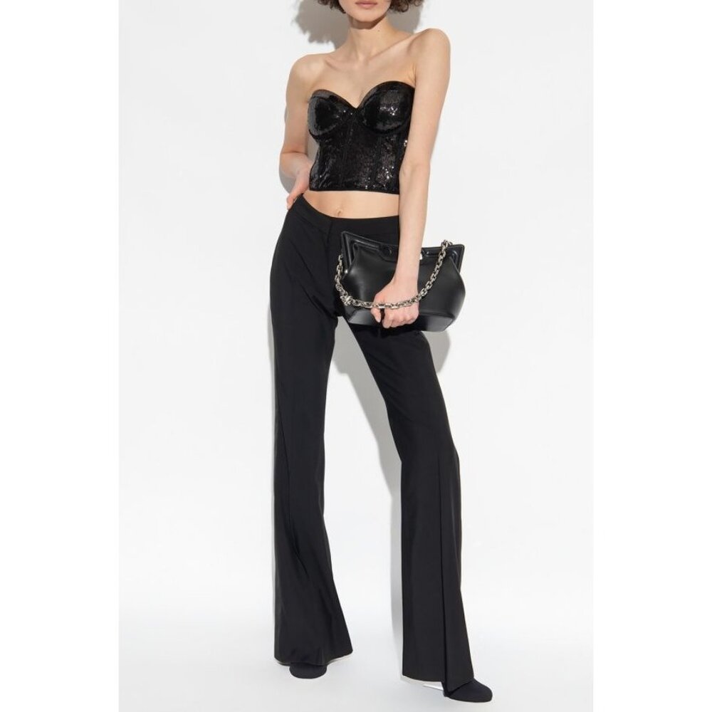 NWT $1650 Alexander McQueen Side Stripe Trouser Pants Black Size 44